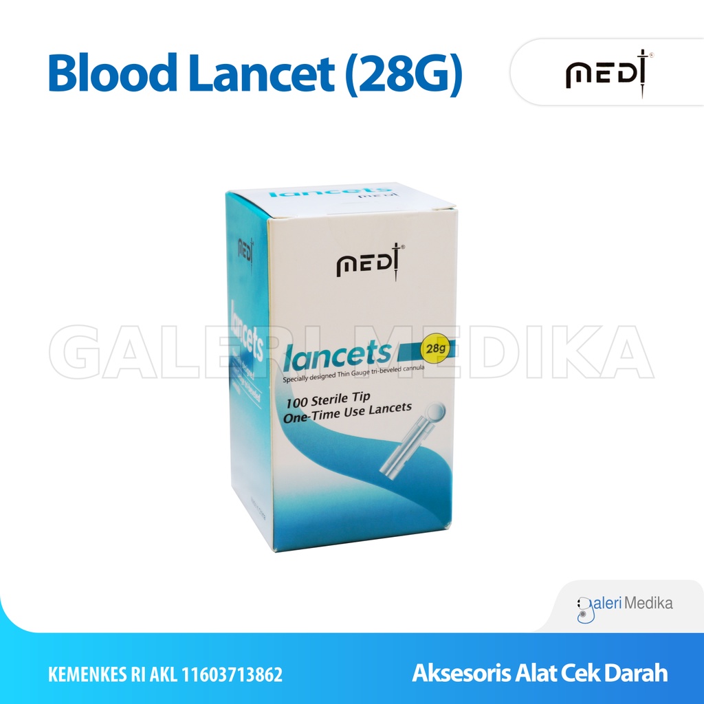 Jarum Lancet 28G Medt Isi 100pcs Sekali Pakai - Jarum Ambil Sampel Darah