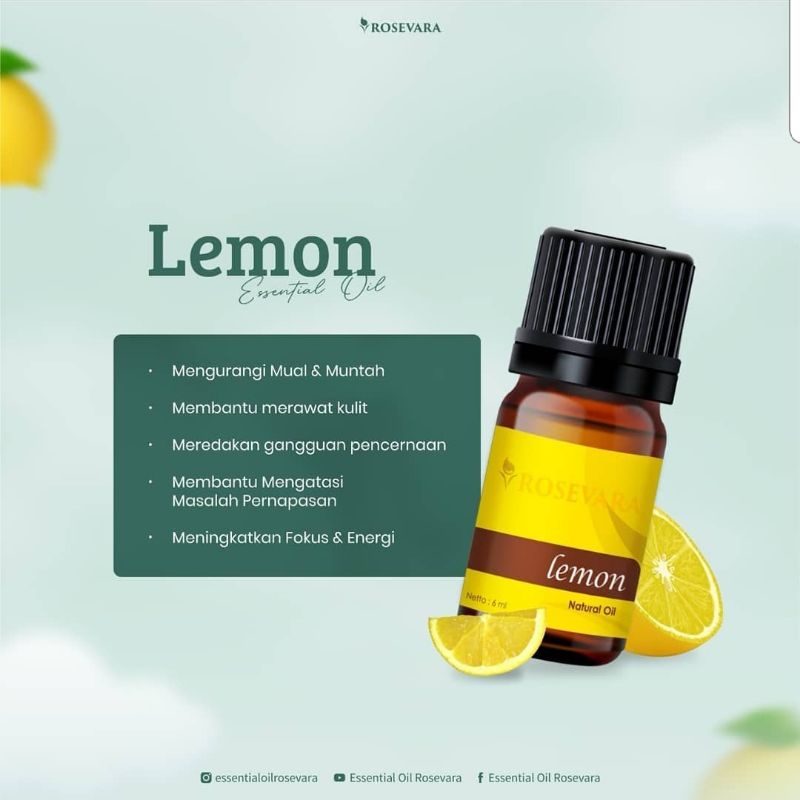 rosevara Lemon essential oil - minyak aromaterapi lemon