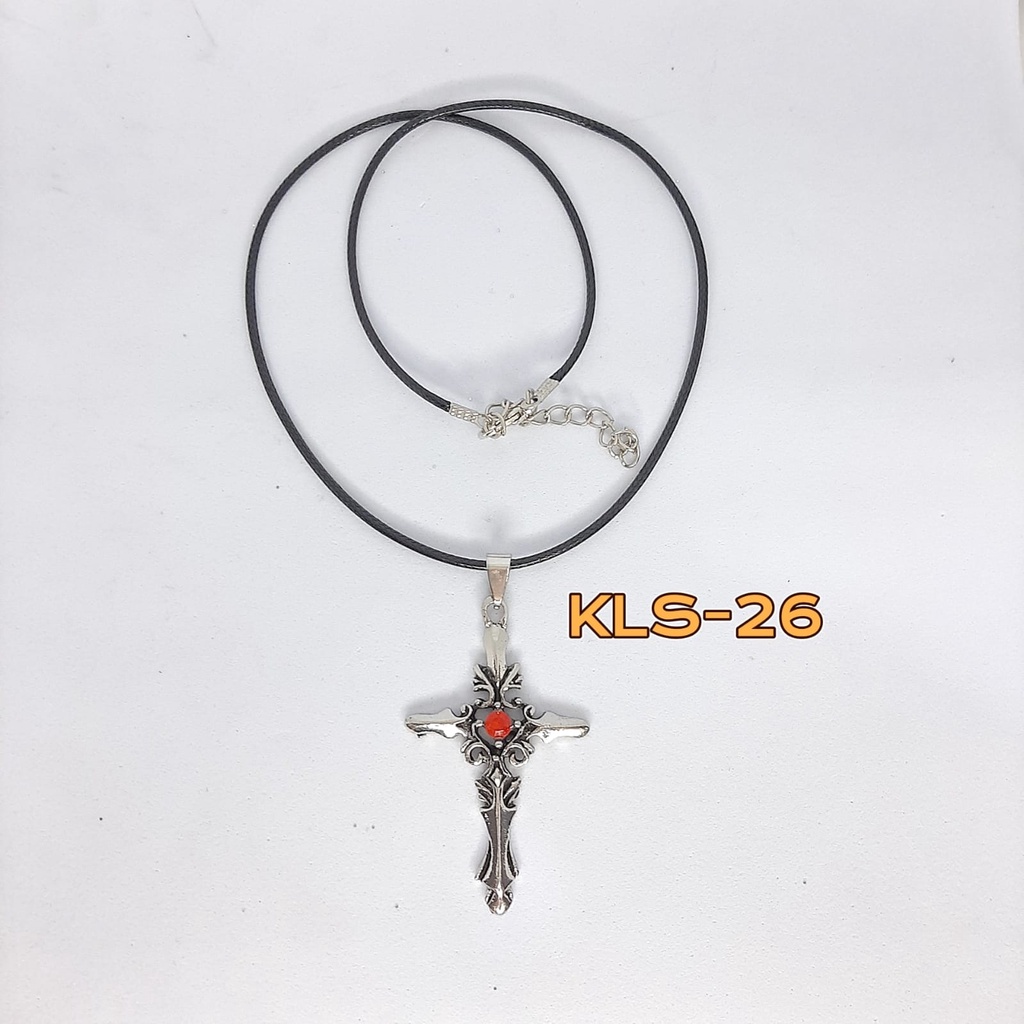 KALUNG SALIB TALI HITAM / KALUNG ROSARIO / KALUNG LIONTIN SALIB