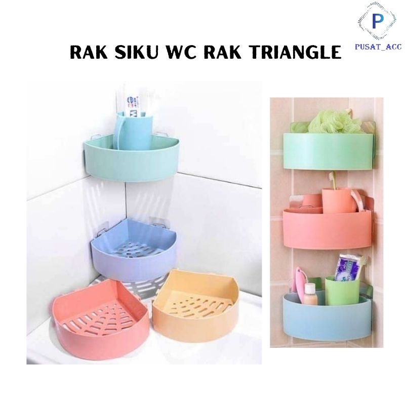 RS10 - RAK SUDUT SIKU PLASTIK / RAK HOLDER KAMAR MANDI WC