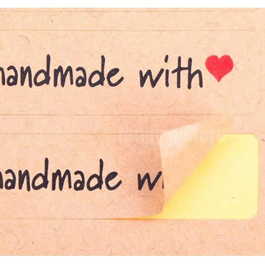 Paper Tags Sticker HAND MADE - With Love Line Shape (1sheet/12pcs)