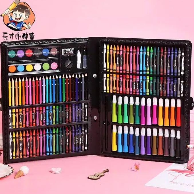 

Pensil warna krayon crayon set 168 pcs alat lukis mewarnai menggambar