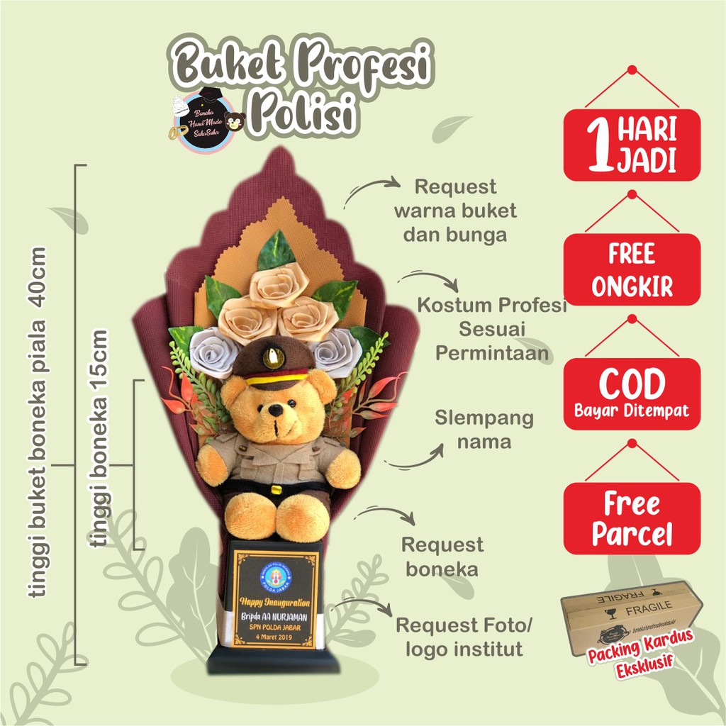 AB24 KADO WISUDA MURAH | BONEKA PROFESI | BONEKA POLISI | KADO PELANTIKAN | KADO PACAR | HADIAH MURA