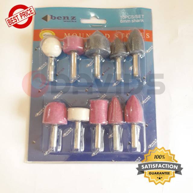 BATU GERINDA MINI MATA TUNER SET MOUNTED STONE SET 10 PCS