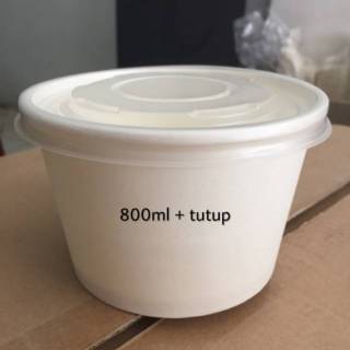 Download PAPER BOWL 800ml + Tutup / Rice Bowl 28oz FOODGRADE (Per Slop isi 50pcs) | Shopee Indonesia