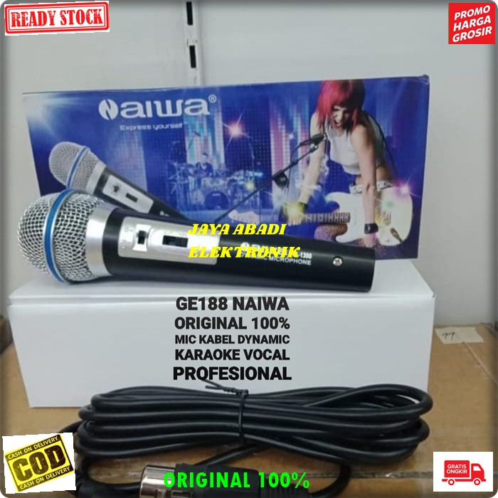 G188 ORIGINAL AIWA KABEL MICROPHONE CABLE MIK KARAOKE MIKROPHONE VOCAL VOKAL AUDIO SOUND SYSTEM PENG