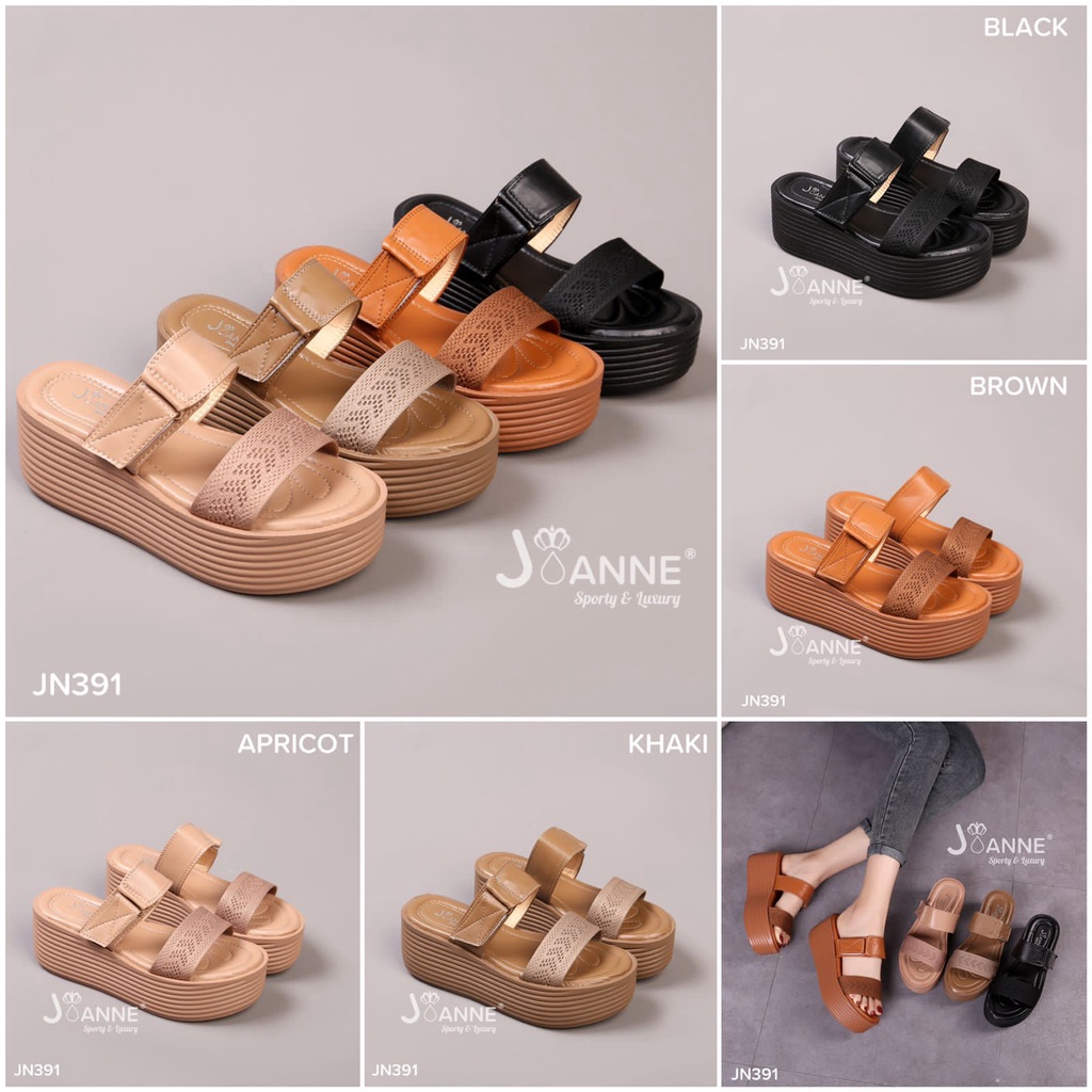 JOANNE Wedges Sandals Double Straps #JN391 ORIGINAL