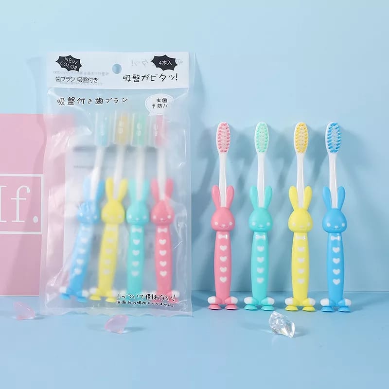 4PCS Sikat Gigi Anak Karakter Lucu - Multiwarna Laki-Laki &amp; Perempuan