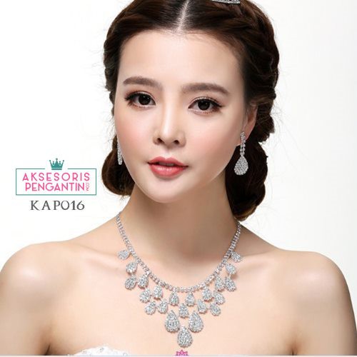 [PRODUK FAVORIT] KALUNG SET AKSESORIS PENGANTIN ANTING ANTING WANITA KAP016