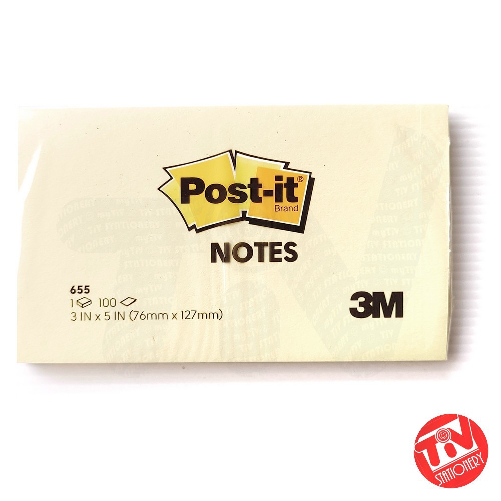 

Post-it 3M Sticky Notes 655 Canary Yellow 3x5" | 100 sheets