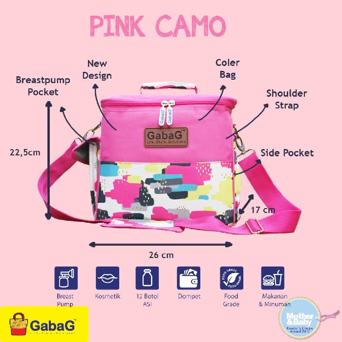 Gabag Cooler Bag Pink Camo