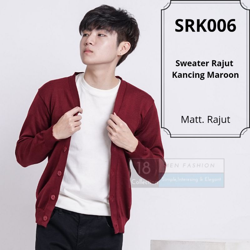 [Harga Termurah] Sweater Rajut Pria Korea Model Kancing 3 Warna