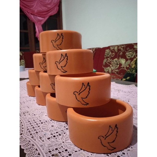 tempat pakan merpati Tempat minum merpati Cepuk makan merpati fiber berlogo