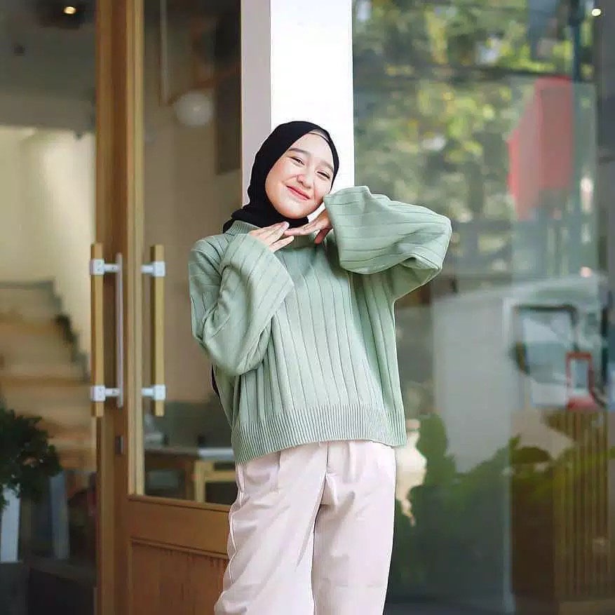Rajut Oversize Sweater Jovanka Turtleneck Wanita Tebal Jovanca Knitwear Premium Oversized Murah