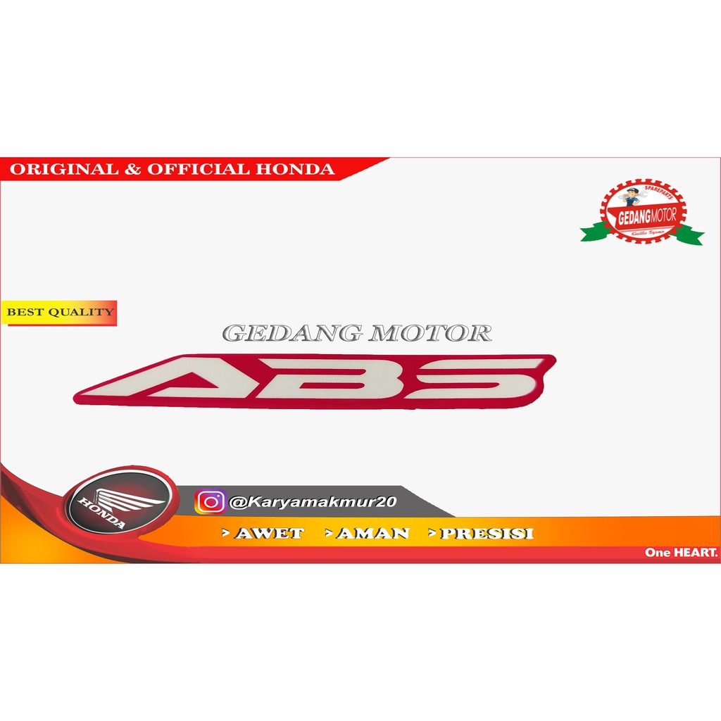 STICKER MARK LOGO ABS NEW CBR 150R 2016 MERAH ORIGINAL HONDA 86611-K45