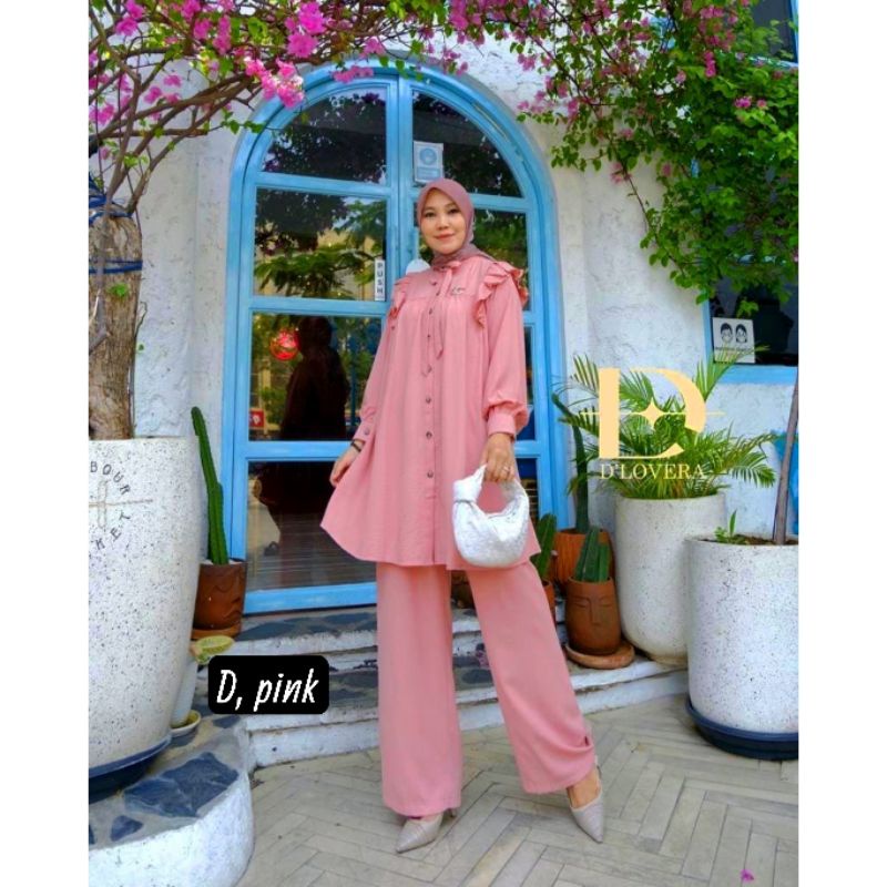 JOANA SET TUNIK AIRFLOW IMPORT/ FASHION WANITA/ STELAN CELANA/ SETCEL