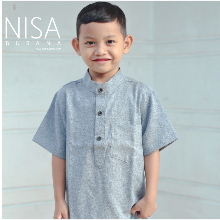 Yameena Kids Pakian Baju Koko Muslim Anak Laki Laki  Lengan Pendek Bahan Katun Madina Premium Kode NB-01 By Yameenakids