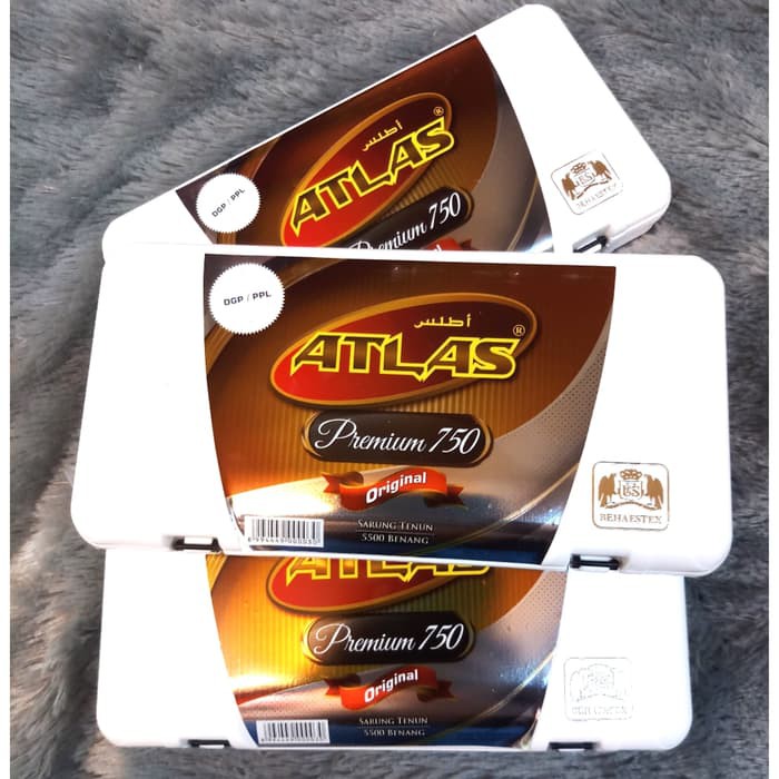 Sarung Tenun Atlas Putih Polos Halus Premium 750