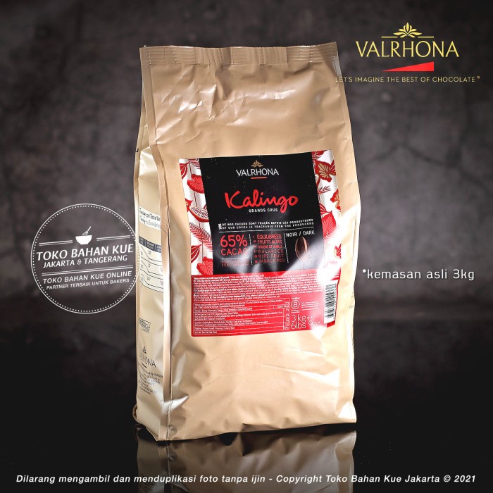 

Fchgtyani Valrhona Kalingo 65% Dark Chocolate 3Kg Sak Couverture Coklat Coin