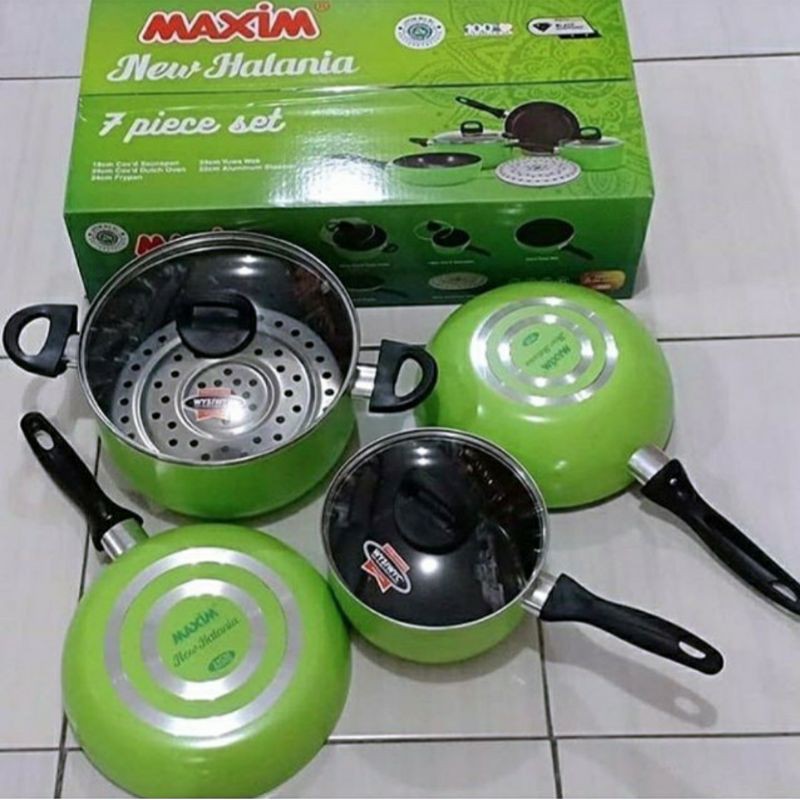 Panci Set Maxim Halania 7pcs Panci Teflon Maxim Panci Maxim Set Halania Frypan Telfon Halania