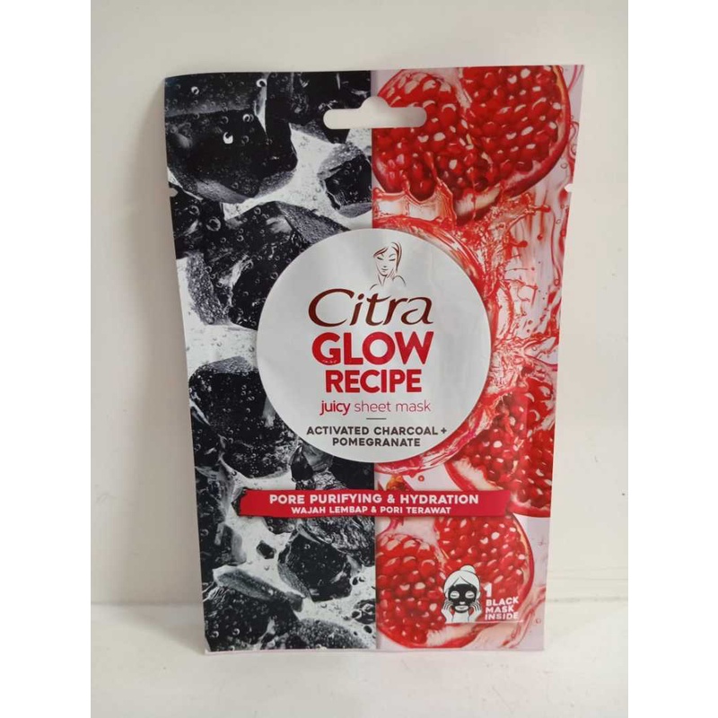 Citra Glow Recipe Activated Charcoal + Pomegranate Sheet Mask [25 G]