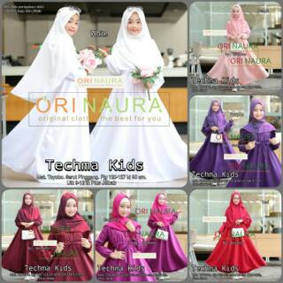 Setelan baju muslim anak warna putih polos  Muslim  gamis 