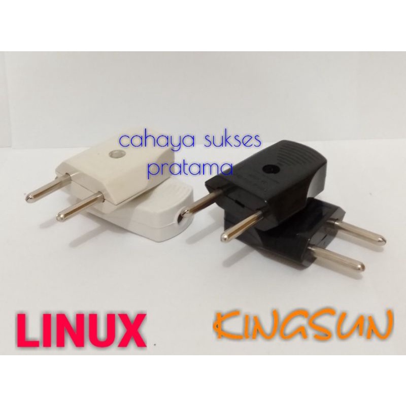 Steker Gepeng Biasa Hitam - Putih Linux &amp; Kingsun