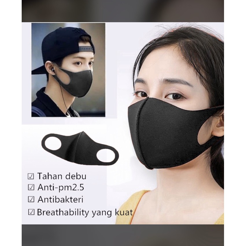 Masker debu scuba Hitam