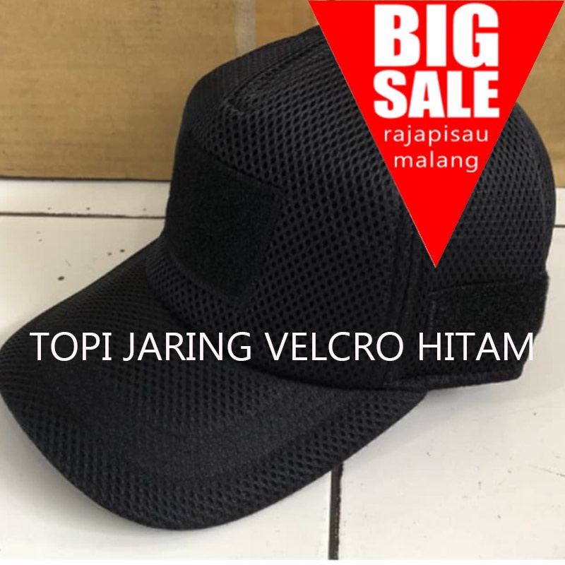 Topi Jaring Velcro Tactical Hitam Topi Velcro Tactical Hitam Polos Jaring