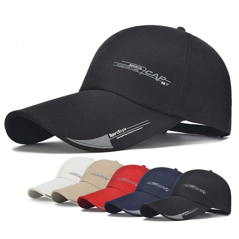 SportsC Topi Baseball Pria Outdoor Fashion Line Cap Long Visor