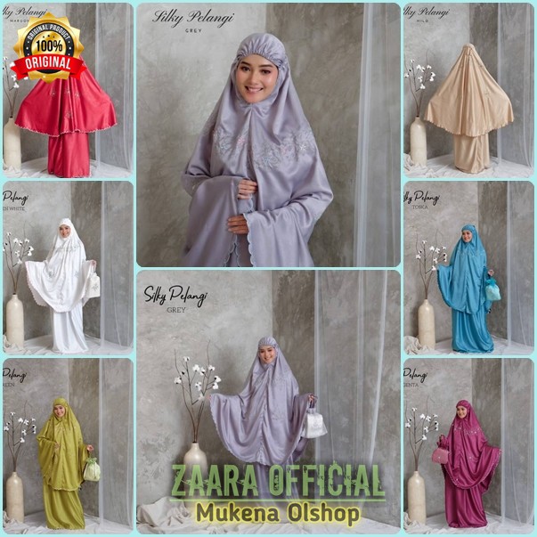 TRENDS - Mukena Dewasa Sutra Satin Bordir Velvet Pelangi Original