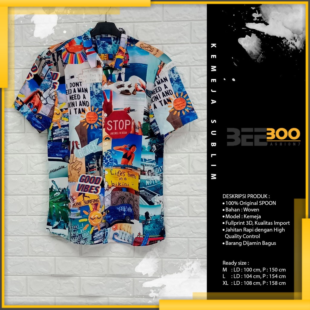 [BEEBOO] KEMEJA PRINTING 3D SUBLIM PRIA/WANITA FRAME