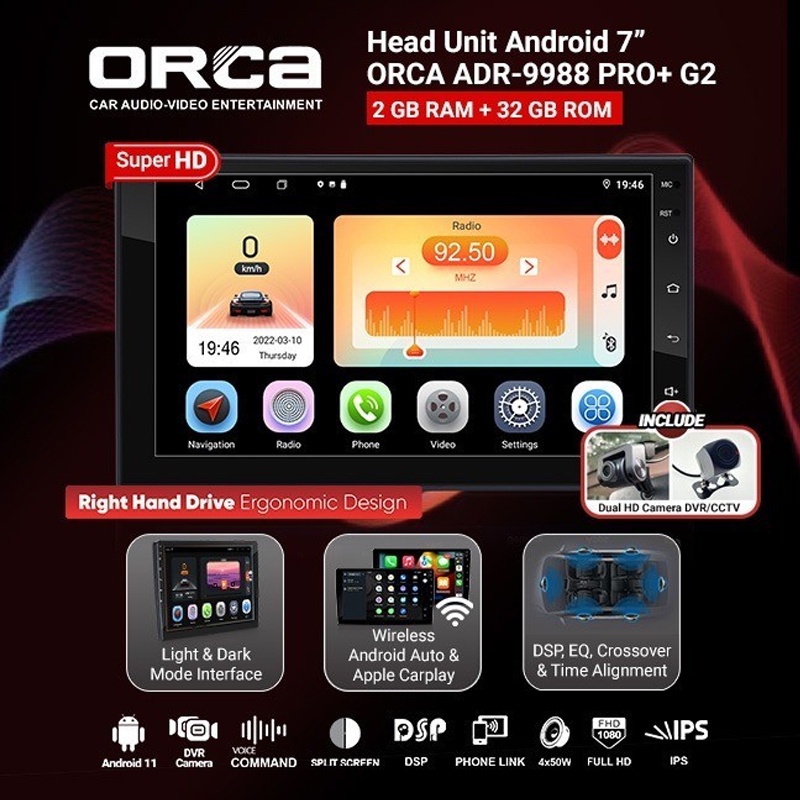 Orca ADR 9988 Pro Plus Gen 2 Head Unit Android