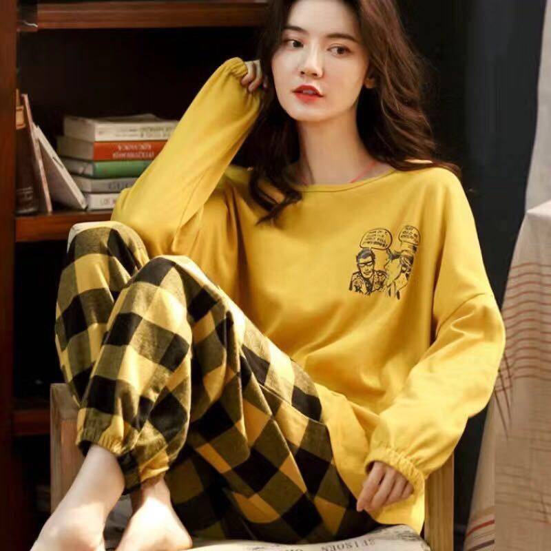 Stelan Piyama PP Wanita Import New Model Import High Quality PPP-PPP KUNING TALK MAN