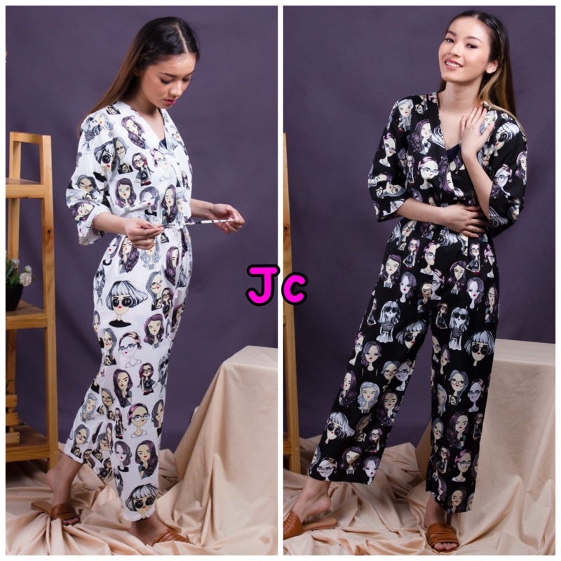 JC- Jumpsuit Girly Panjang / Jumpsuit kimono Terbaru / jumpsuit wanita kekinian