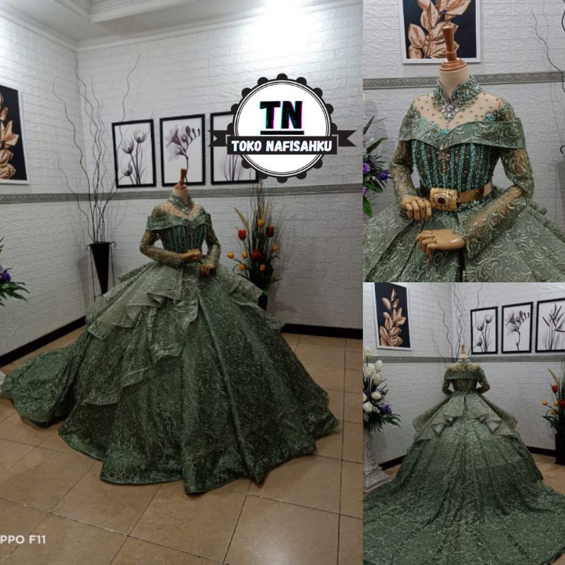 GAUN PENGANTIN BARBIE EKOR TERBARU 2021 / KEBAYA PENGANTIN BARBIE EKOR / DRESS PENGANTIN MODERN