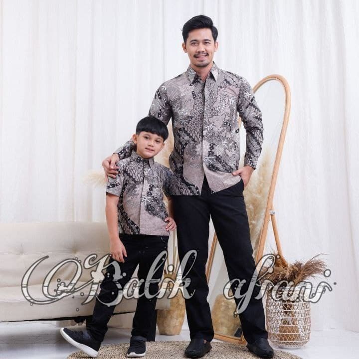 Batik Couple Keluarga Modern Terbaru 2022 Set Couple Batik Keluarga Gamis Jumbo Motif Albar