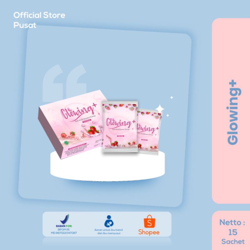 GLOWING STRAWBERRY DRA PEMUTIH BADAN AMPUH MINUMAN KOLAGEN