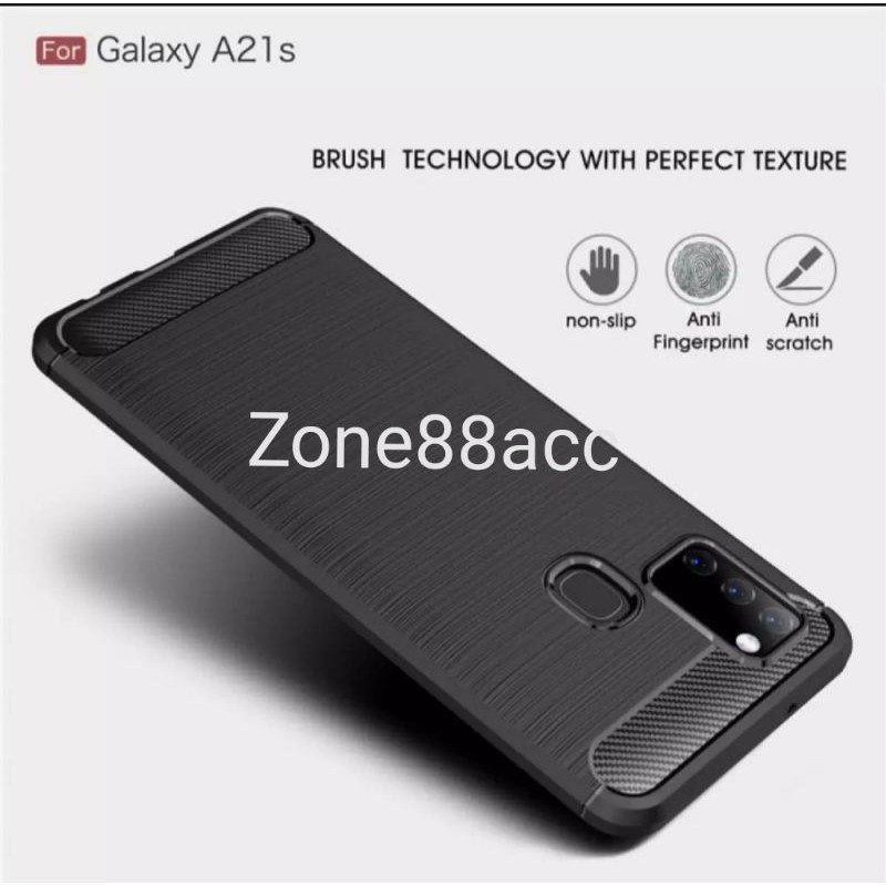 Samsung A21S Silicon Case Softcase iPAKY Carbon Casing Cover TPU