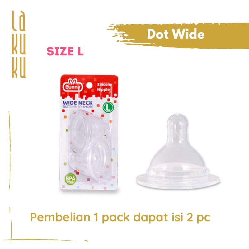 Lakuku - Dot Lusty Bunny Slim Wide Botol Susu Anak Silicone