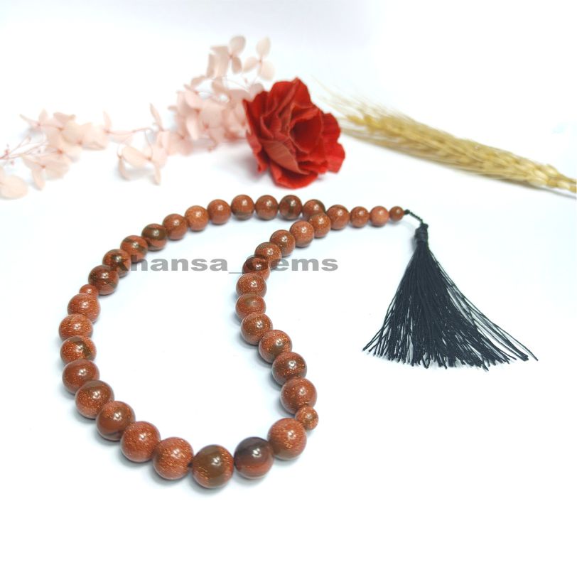 TASBIH PASIR EMAS DIM 10MM ISI 33 BUTIR AKSESORIES PERLENGKAPAN IBADAH SHOLAT DZIKIR FASHION MUSLIM