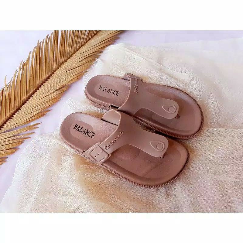 (COD) Sandal Jepit Karet Jelly Import Wanita Balance 1607-K2