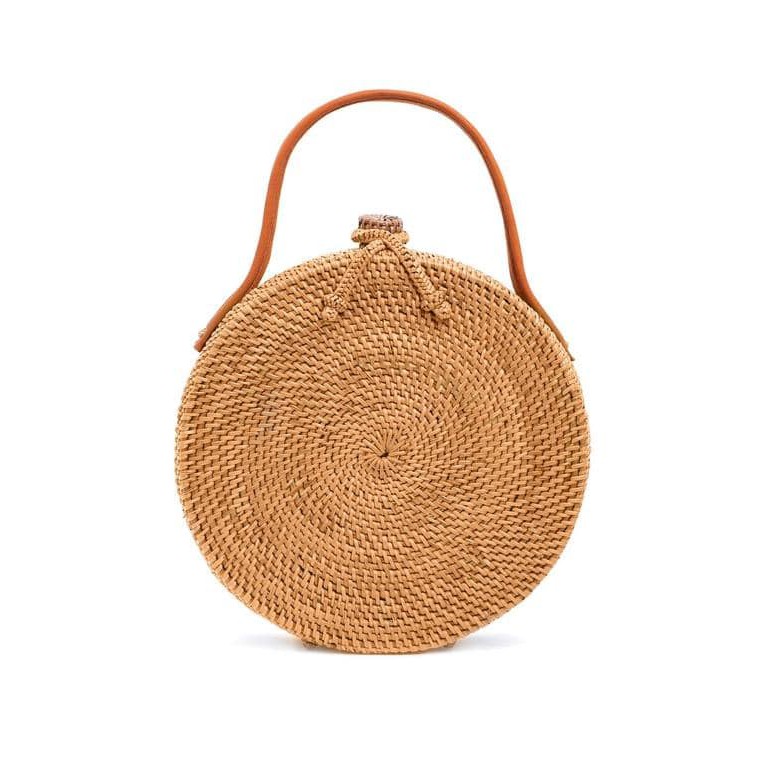 Tas Rotan Ata Jinjing Handle Selempang Bulat Bali