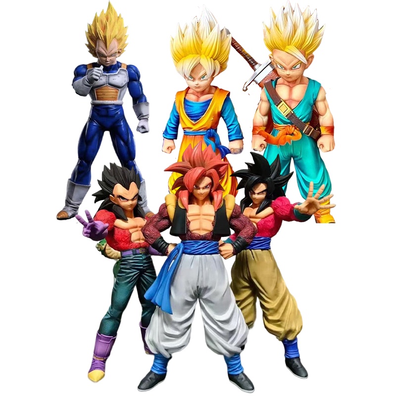 Action Figure Dragon Ball GT Ichibansho SSJ 4 Gogeta Ukuran 27cm Mainan Action Figure Omnibus Super Saiyan 4 Son Goku Vegeta Bahan Pvc