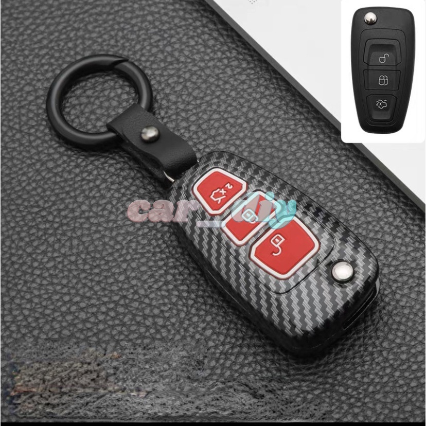 Casing Kunci Mobil Ford Focus 2 3 MK3 ST RS Ecosport Kuga Escape Fiesta Lipat Bahan ABS Aksen Serat Karbon