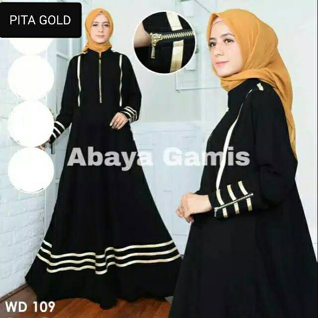 Abaya Gamis Pita Gold