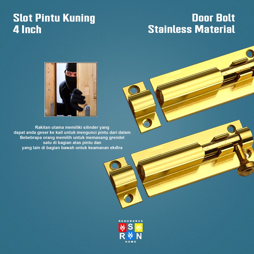 Slot Pintu / Jendela Plat Tebal Grendel 4 Inch Resonance Home