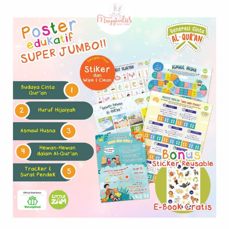 Poster Edukatif Jumbo Little Zam Generasi Cinta Quran