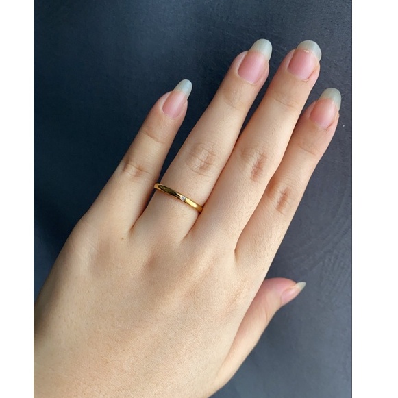 Cincin Titanium Mini Korea Wanita CK039 warna gold bisa untuk cincin kawin nikah fashion simple