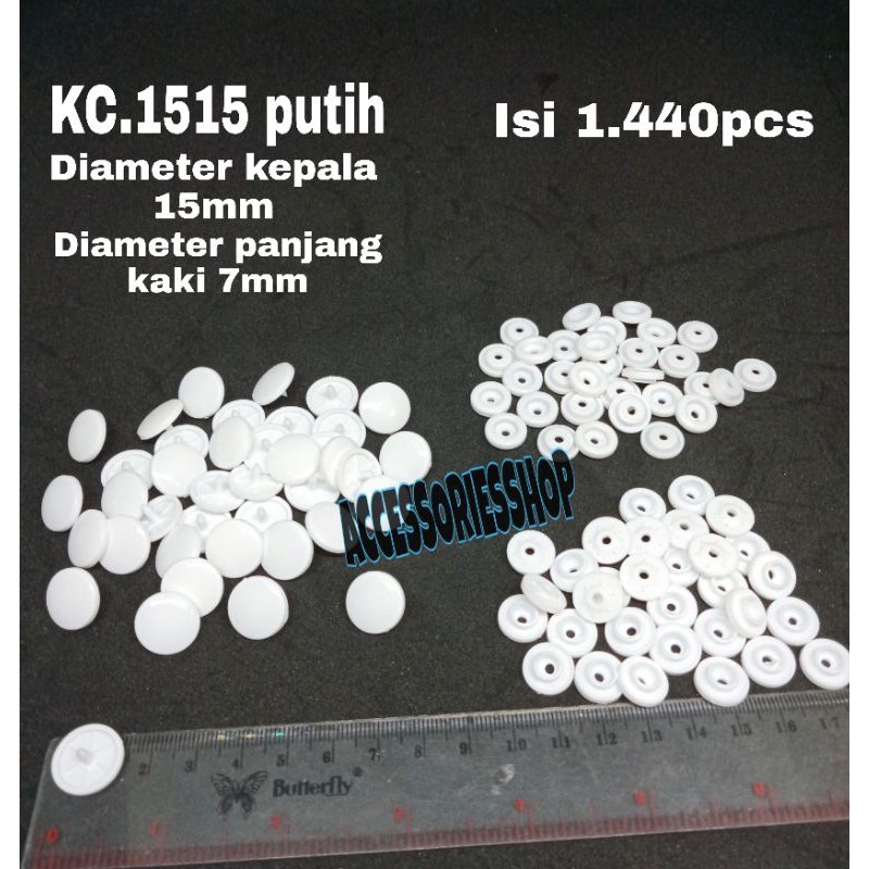 

Kancing cetet plastik 1515 snap button-1pak(1.440set)